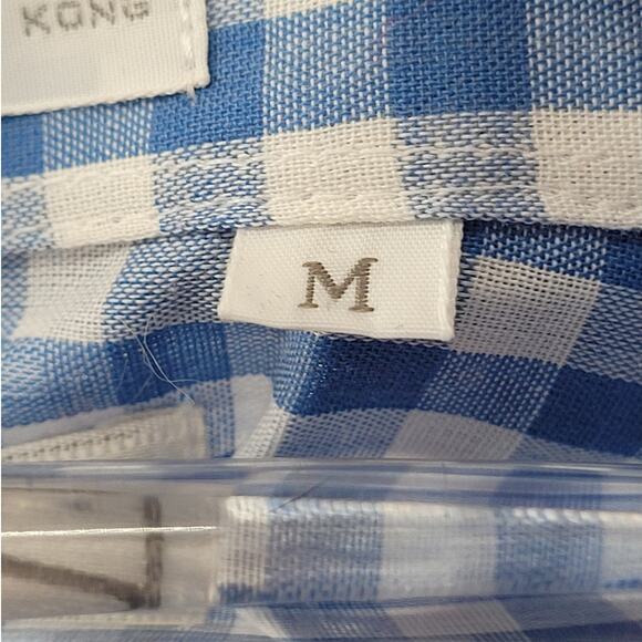 Vintage Claybrooke Blue White Checked‎ Button Up Short Sleeve Shirt Retro Vibes - Picture 11 of 12